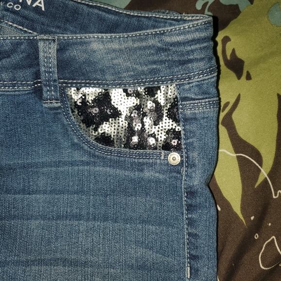 Girls Sequined Embellished Arizona Jeans - Picture 2 of 4